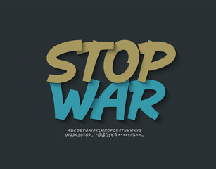 Handwritten font, script alphabet, hand drawn typeface in retro colored style, vector illustration 10EPS