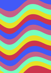 Colorful seamless vector pattern in geometric style, retro 70s, 80s, 90s vibes