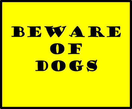 Beware of dogs sign, vector, warning