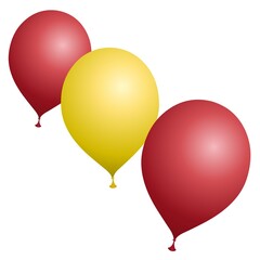 3D balloons in the colors of Spain on a white background 