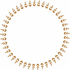 Round frame. Circle Ornamental decorative frame with leaves and floral element
