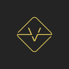 Initial letter V logo design template square element. V letter logo design Vector illustration.