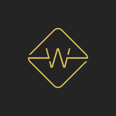 Initial letter W logo design template square element. W letter logo design Vector illustration.
