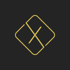 Initial letter X logo design template square element. X letter logo design Vector illustration.