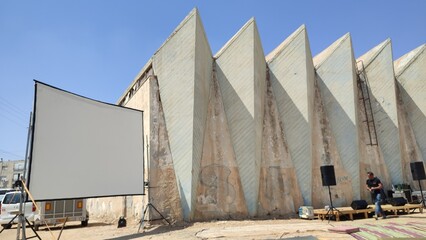 billboard on the roof and building 