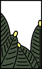 シンプルな花札のカラーイラスト　睦月　松　1月　松のカス