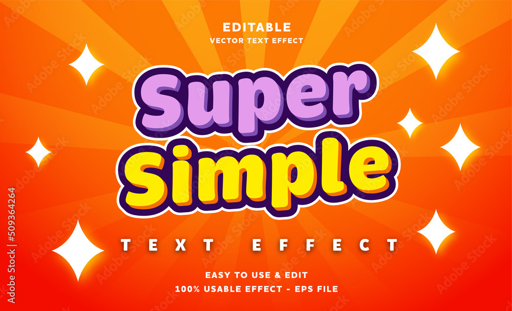 Poster super simple editable text effect with modern and simple style, usable for logo or campaign title