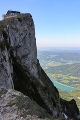 Imposanter Gipfel im Salzkammergut; Schafberg, Gipfel mit Nordwand