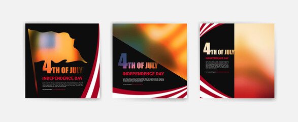4th of july happy independence day. Social media post template for united states independence day.