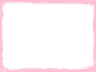Obraz premium 荒々しい筆タッチで描いた額縁みたいなフレーム背景 ピンク