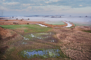 Valley river Wieprz in Lubelskie ship