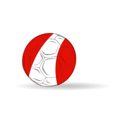 Soccer ball. Vector illustration of a soccer ball with the colors of the national flag of Peru