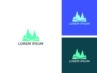 ILLUSTRATION ABSTRACT MOUNTAIN SIMPLE LOGO DESIGN VECTOR