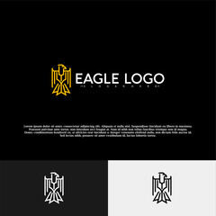 Golden eagle logo vector illustration design modern. creative design template.