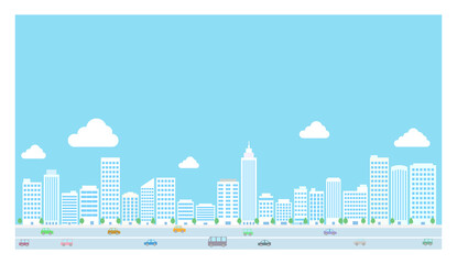 都会のビル群のアイコンイラスト