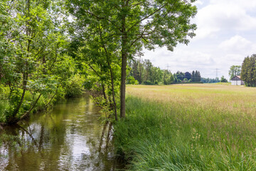 The Singold near Langerringen in Bavaria is an important industrial tributary of the water city of...