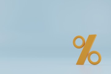 3d rendering percent sign background