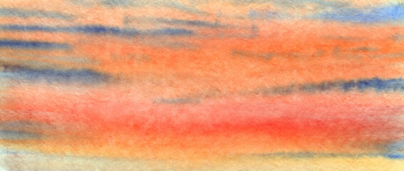 Watercolor abstract background. Drawing on paper with watercolors similar to clouds.