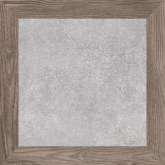 Fototapeta premium Digital ceramic tiles, cement and wood. Wooden frame in cement. Texture for interior and exterior.