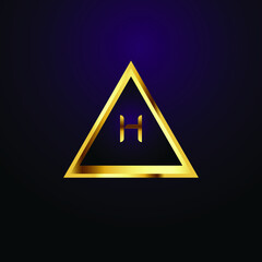Premium luxury Vector elegant gold and  font Letter 
H Template for company logo with monogram element 3d Design