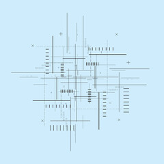 Abstract shapes with dynamic pattern. Vector linear element background