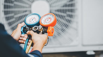 Air Conditioning Technician and A part of preparing to install n