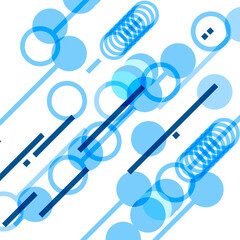 Abstract dynamic diagonal lines and circles background. Vector illustration