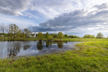 landscape with lake and clouds