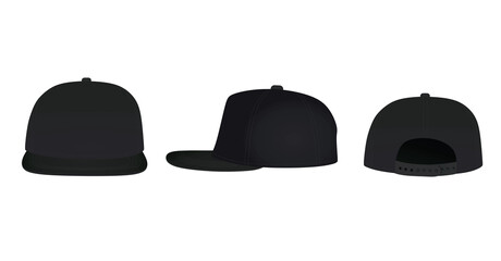 Black  baseball cap. vector illustration