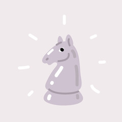 Vector illustration of white Chess Knight Horse