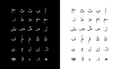 Arabic Calligraphy Alphabet Translated "ABC" Arabic Letters Alphabet Font Lettering Islamic Logo vector illustration
