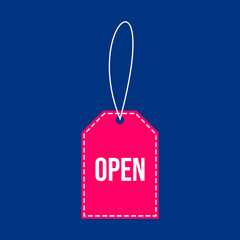 Simple now open tag banner with red background