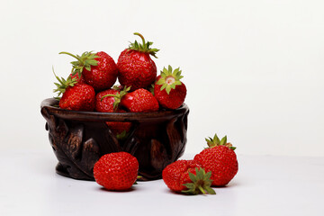 delicious fresh strawberry in the studio