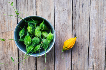 Bitter gourd vegetables. Health food