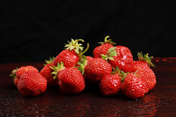 delicious fresh strawberry in the studio