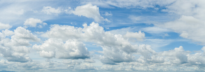 Panorama Blue sky and white clouds. Beautiful blue sky panoramas