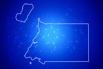 Equatorial Guinea Map Technology  with network connection background