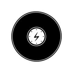 Vector doodle vinyl record. Music vinyl disk.Isolated on white backround.