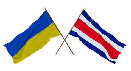 Background for designers, illustrators. National Independence Day. Flags of Ukraine and  Thailand