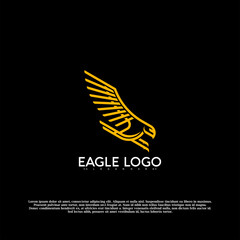 Golden eagle logo vector illustration design modern. creative design template.
