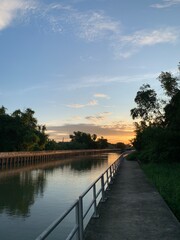 Fototapeta premium sunset on the river