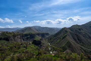 Obraz premium Picturesque mountain green spring valley in Armenia
