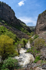 Fototapeta na wymiar Picturesque Stone Symphony rocks near Garni, Armenia
