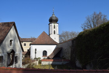 Fototapeta na wymiar monastery church in Inzigkofen; Germany; Baden Wuerttemberg