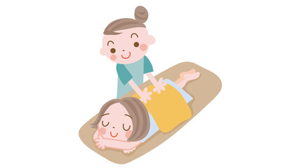 マッサージを受ける女性