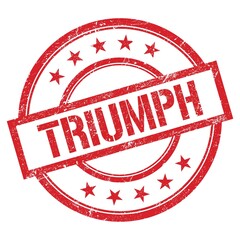 TRIUMPH text written on red vintage stamp.