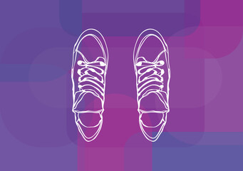 Sneakers. Vector hand drawn illustration. Sketch style.