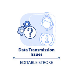 Obraz premium Data transmission issues light blue concept icon. Information support. Maas issue abstract idea thin line illustration. Isolated outline drawing. Editable stroke. Arial, Myriad Pro-Bold fonts used