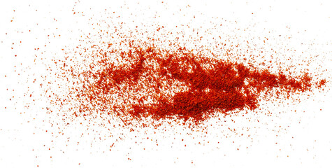 Red ground pepper. Chili pepper powder isolated on white background.