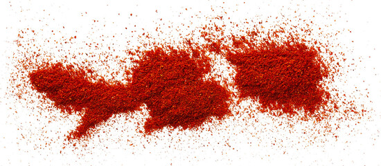 Red ground pepper. Chili pepper powder isolated on white background.